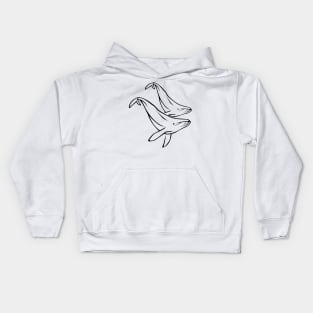 Whale, Humpback, minimal, art Kids Hoodie